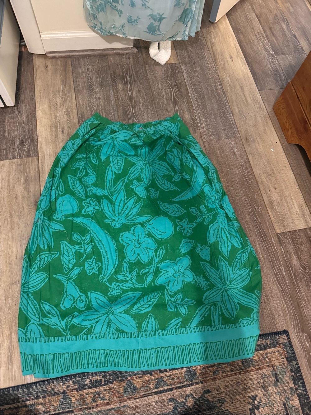 FreePeople Green Floral Maxi Skirt - Women's Tropical Print Skirt - Picture 6 of 7